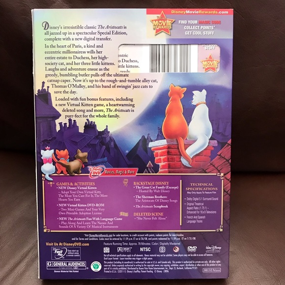 Disney classic The Aristocats DVD - Picture 2 of 5